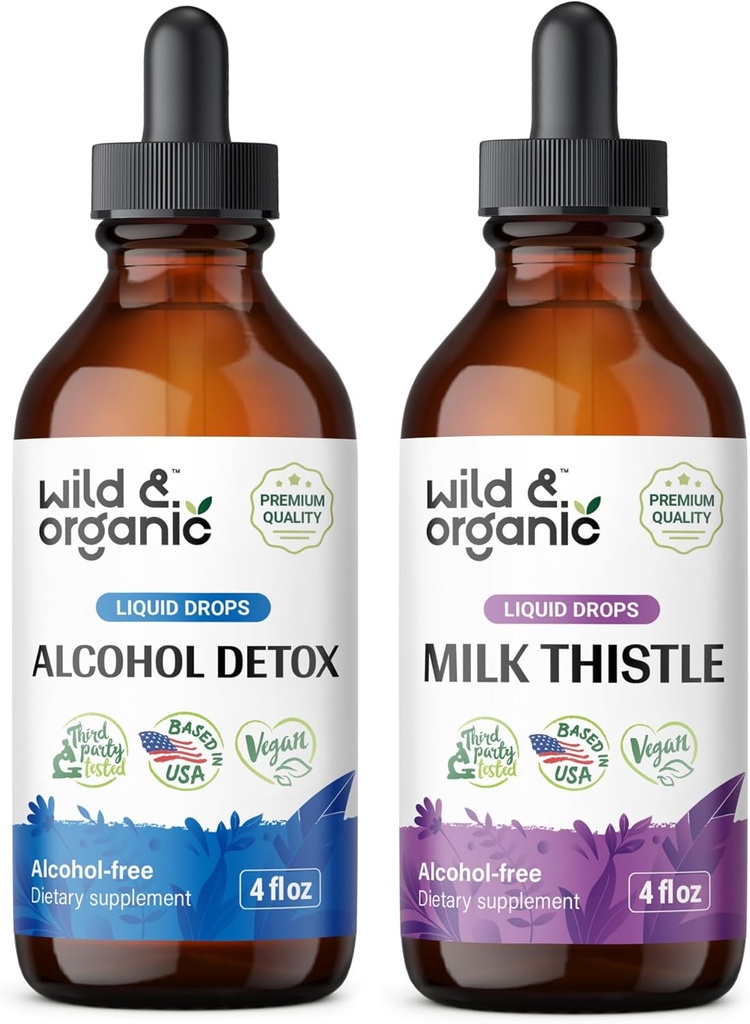 Wild " Organic Alcohol Detox Tincture 4 fl oz " Milk Thistle Tincture 4 fl oz