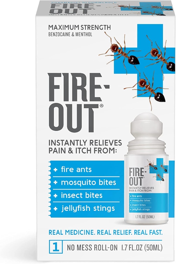 Instant First Aid Pain Relief from Fire Ant Stings and Bug Bites, 1.7 Ounce Roll-On