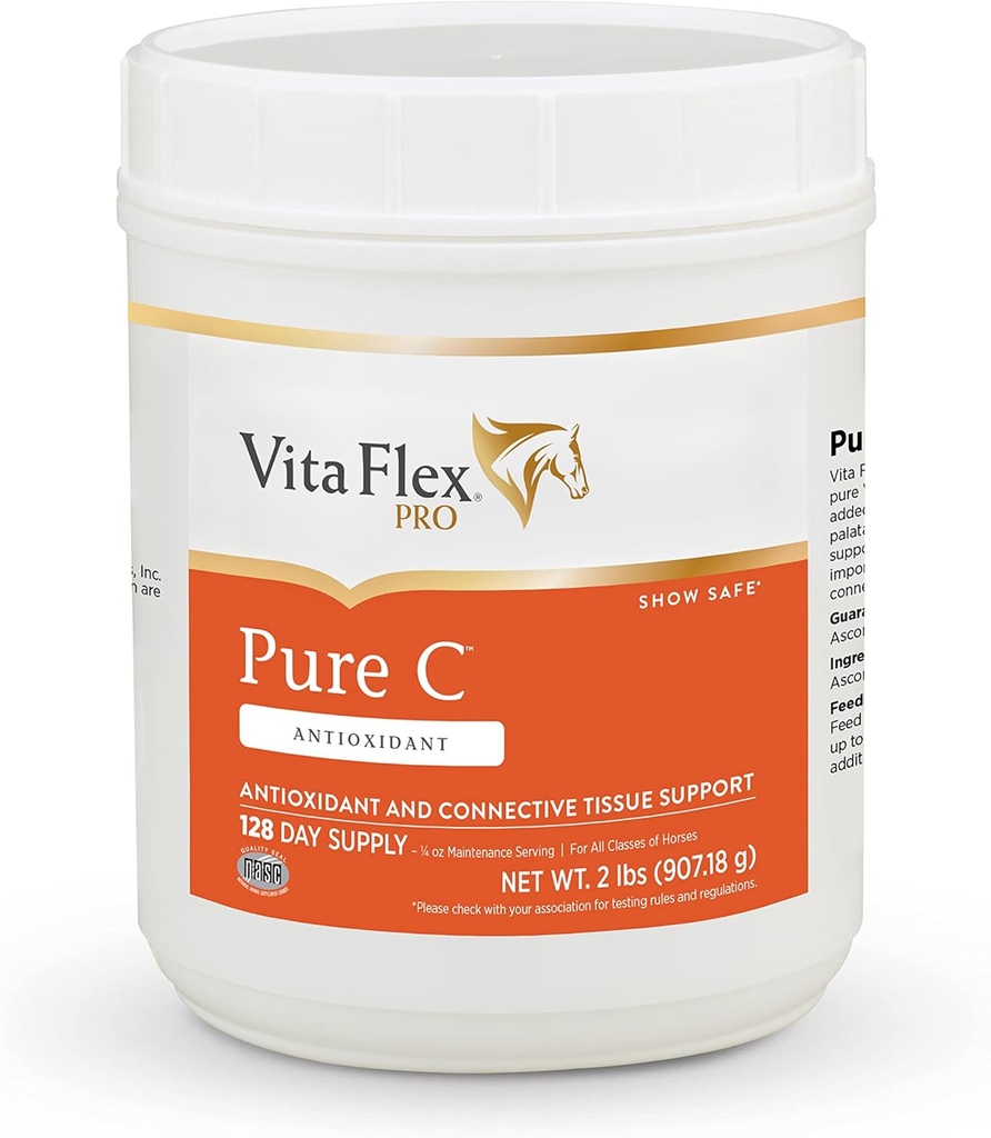 Vita Flex Pro Pure C Premium Quality Horse Vitamina C, 2 libras, 128-Day Supply