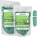 XPRS Nutra Vegan Tamaño 00 cápsulas separadas - 500 cápsulas de vacío Premium Separados en bolsas - 00 píldoras Vacío para relleno de suplemento de bricolaje (Sage Green)