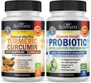 Curcumina Turmérica 1500mg 45 Cuenta + Probiótico 40 billón CFU 60 Cuenta