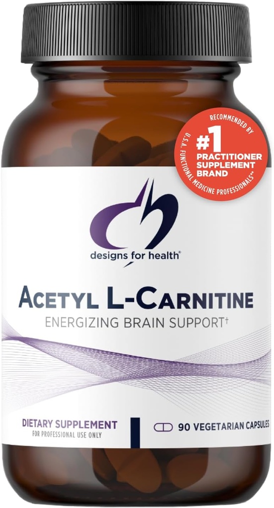 Diseños para Salud Acetyl L-Carnitine Capsules 800mg - Energizing Brain Support - Non-GMO, Vegetarian Acetyl L-Carnitine HCl Supplement (90 Capsules)