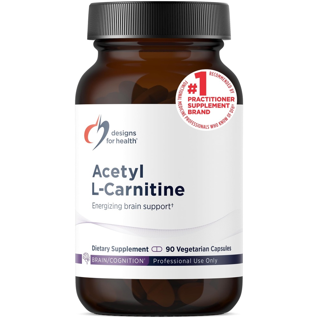 Diseños para Salud Acetyl L-Carnitine Capsules 800mg - Energizing Brain Support - Non-GMO, Vegetarian Acetyl L-Carnitine HCl Supplement (90 Capsules)