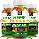 (3 Pack) High Potency Hemp Gummies 600,000 Extra Strength - Stress, Sleep, Mood, Calming, Focus, Relax Supplements, 100% Natural Hemp Oil Extract Infused Gummies, Vegan, Non-GMO, Gluten-Free