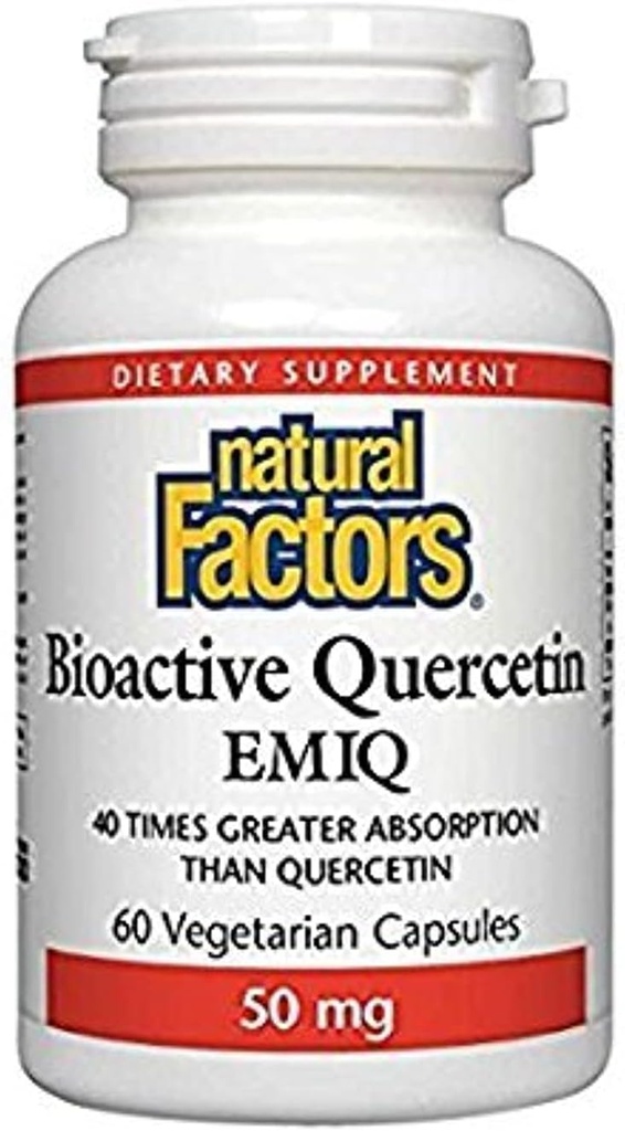 Factores naturales Bioactive Quercetin EMIQ 50mg, 60 cápsulas vegetarianas
