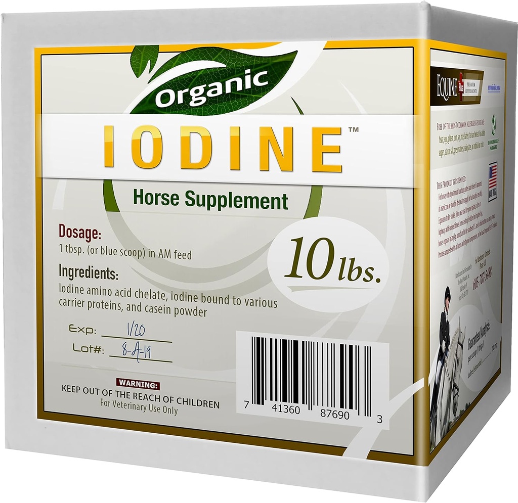 Organic Iodine 10 lbs. - Nutritional Supplement for Horses, Animals - w/ 18 Amino Acids
