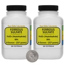 Sulfato ferroso [FeSO4] 99% ACS Grade Powder 1 Lb en dos botellas de ahorro de espacio