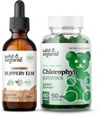 Wild & Organic Slippery Elm Tincture 2 fl oz & Chlorophyll Gummies 60 Chews