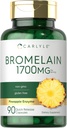 Carlyle Bromelain 1700 mg ← 90 cápsulas ← Pineapple Enzyme Suplemento Silencio No GMO y Gluten Gratis