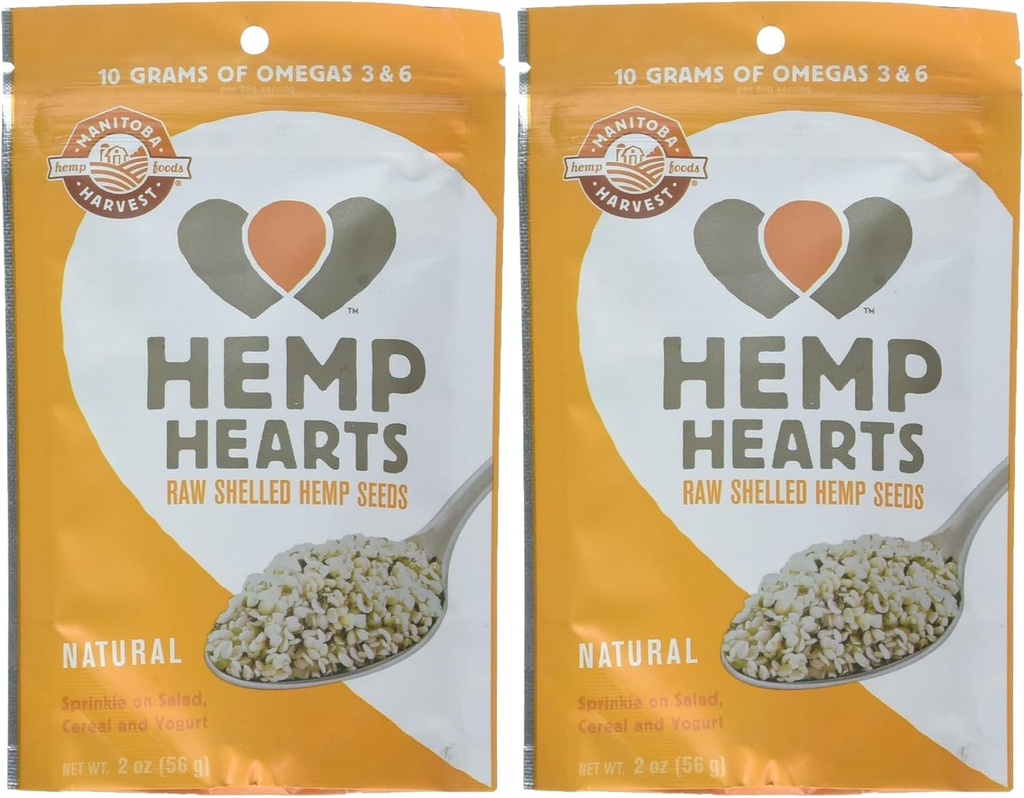 Corazones de cáñamo natural de Manitoba, 2 onzas (Pack de 2)