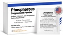Suplementos de fósforo 100 Packets, Suplementos dietéticos Polvo con fosfato de sodio y fosfato de potasio, suplemento fósforo saboreado de frutas Polvo para electrolito, salud ósea y salud renal