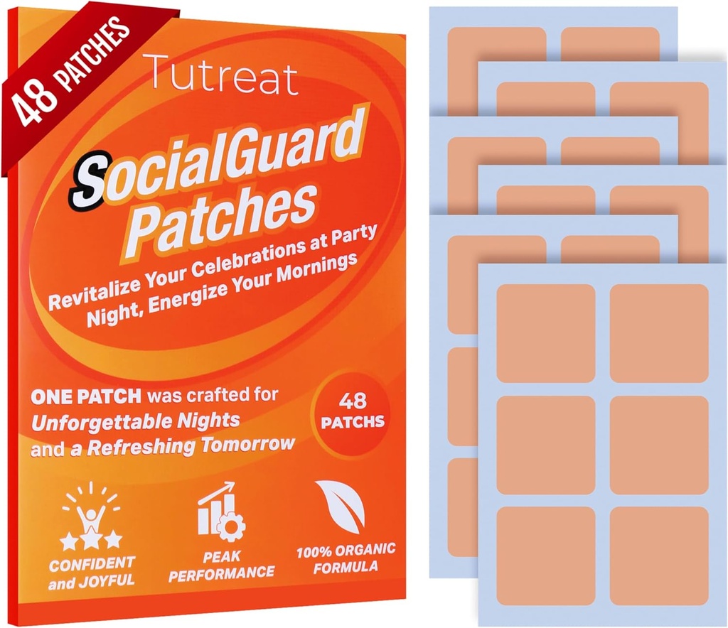 48-Pack SocialGuard Party Recovery Patches: Kit de Patch Esencial para Noches de Celebración de Vacaciones Fin de Semana - Grande para Mujer Hombre Amigos Familia (1Box)