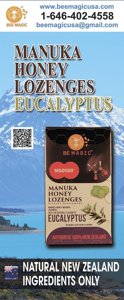 Manuka Honey + Eucalyptus Lozenges, 15 gotas