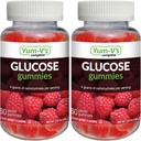YUM-V'S Glucose Gummies – Glucose rápido Glucose Chewable Gummies – Great Tasting – Gluten Free, Vegan, Non-GMO – Berry Natural Flavor – 60 Chewable Gummy for Adults &amp; Kids (Pack of 2)