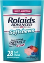 Rolaids Advanced Antacid Plus Anti-Gas Softchews, 28 Cuenta, Berry mixto, Heartburn y Gas Relief