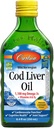 Carlson - Cod Liver Oil, 1100 mg Omega-3, Liquid Fish Oil Supplement, Wild-Caught Norwegian Arctic, Sustentably Sourced Nordic Liquid, Lemon, 250 ml