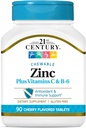 21st Century Zinc Chewable Withc &amp; B6 - Cereza, 90 Cuenta