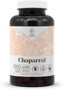 Chaparral 120 Capsules ← Suplementos dietéticos herbarios de alta potencia ← Hecho con capsules vegetales y Chaparral (Larrea tridentata) Hoja y Flor seca (120 Conde)