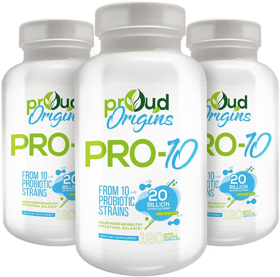 Pro-10, Probiótico 20 billón, 120 cápsulas, paquete de 3
