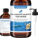 Salvaje Aceite de Salmón de Alaska para Caballos, Alivio de Itch, Petróleo de Pesca Omega 3 EPA+DHA Ácidos grasos, Esquí y Carne Suplemento para Caballos, Función de Soporte, Immune &amp; Heart Health