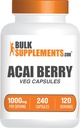 BulkSupplements.com Acai Berry Capsules - Acai Bery Supplement, for Immune Support, Acai Berry Extract 1000mg - Gluten Free, 2 cápsulas por Serving, 240 Conde (Pack of 1)