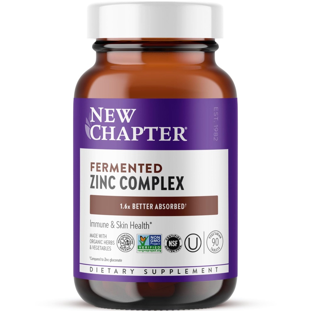 Nuevo capítulo Suplemento Zinc, Complejo Zinc fermentado, UN día para soporte inmune + salud de la piel, fórmula de equilibrio mineral Rich en cobre, fácil de absorber " Digest, 90 cuenta (3 mes de suministro)