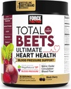 Factor de fuerza Total Beets Ultimate Heart Health Blood Pressure Support with CoQ10, Beet Root Powder, Grape Seed Extract, Blood Pressure Supplement for Circulation, Black Cherry, 30 Servings