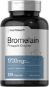 Horbäach Bromelain 1700 mg  120 Capsules ← Apoyo Digestivo Salud Silencio Pineapple Enzyme Suplemento Silencio No GMO, Gluten Free