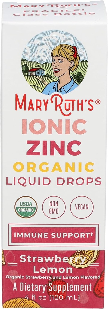 Mary Ruth, Ionic Zinc Strawberry Lemon Organic, 4 Fl Oz