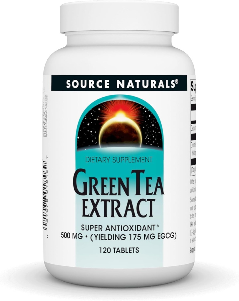 Fuente Naturales Té Verde Extracto 500 mg Super Antioxidante - 120 Tabletas