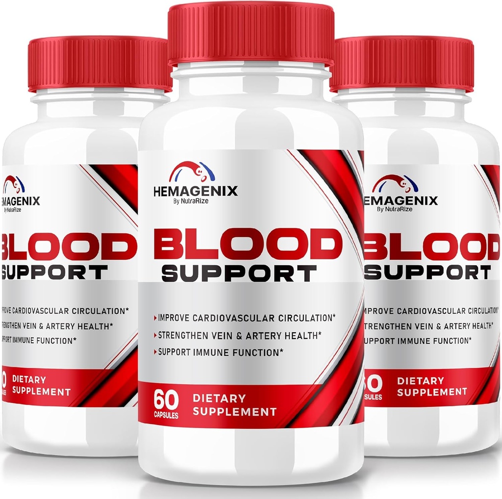 (3 Pack) Hemagenix Capsules, Hemagenix Advanced Blood Support Formula, All Natural Supplement to Maintain Healthy Levels, Extra Strength Pills for General Wellness, Official Reviews (180 Capsules)