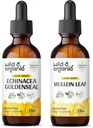 Wild &amp; Organic Echinacea Goldenseal Tintura 2 fl oz &amp; Mullein Tincture 2 fl oz