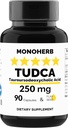 MONOHERB TUDCA - Ácido Tauroursodeoxico - 250 mg por cápsula - 90 cápsulas vegetarianas - Hecho en EE.UU.