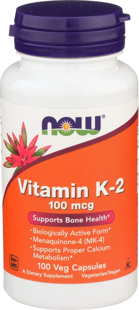 Now Foods Vitamin K-2 100Vcaps, 100 CT