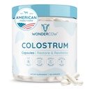 WONDERCOW Colostrum Capsules Suplemento para Gut Health, Immune Support, Muscle Recovery & Wellness ← Natural IgG Puro Bovine Colostrum Superfood, Unflavored, 30 Servimientos