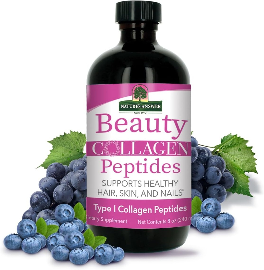 Respuesta de la naturaleza Collagen Peptides 8 Fluid Ounces  durable Hair, Skin & Nail Support  Gluten-Free ← Alcohol-Free ← Non-GMO  imper Cruelty-Free TEN Single Count