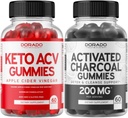 Keto ACV Gummies (60 Cuenta) Advanced Weight Loss Formula and Activated Charcoal Gummies (60 Cuenta) Healthy Detox &amp; Cleanse Support - Formulated from Organic Coconut Shells - Non GMO, Vegan &amp; USA Made