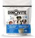 Dinovite 3 en 1 Probiótico para cachorros, piel " Cuna, salud digestiva " , Toppers de alimentos para perros, aceite de salmón, Glucosamina, Alivio de alergia " Cuidado de la piel de Itch Relief, 90 Servings (Puppy)