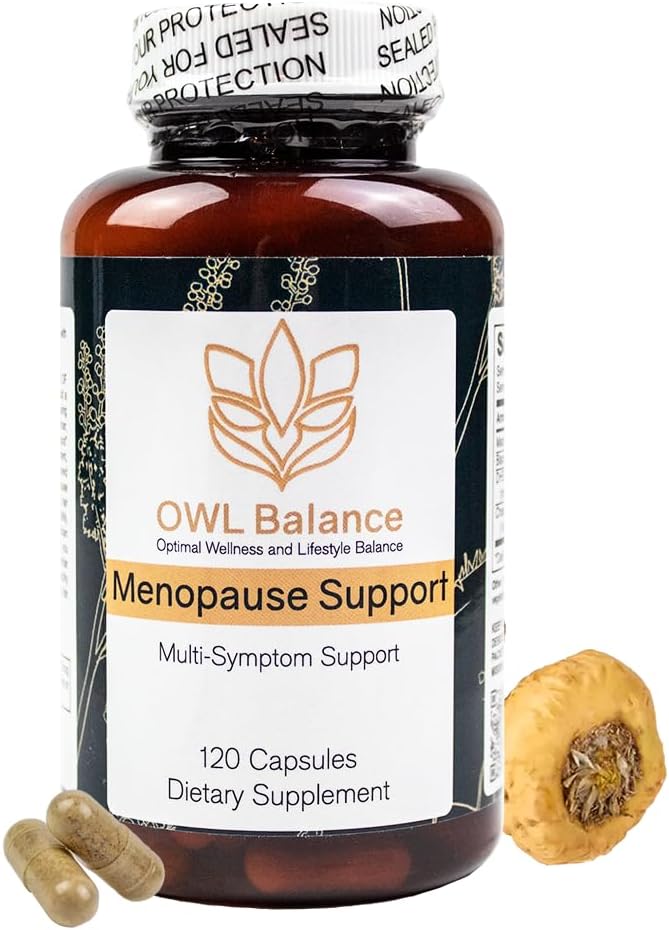 Menopause Support for Women - Menopause + Perimenopause Relief for Hot Flashes, Low Energy, Hormone Support - 120 Herbal Capsules
