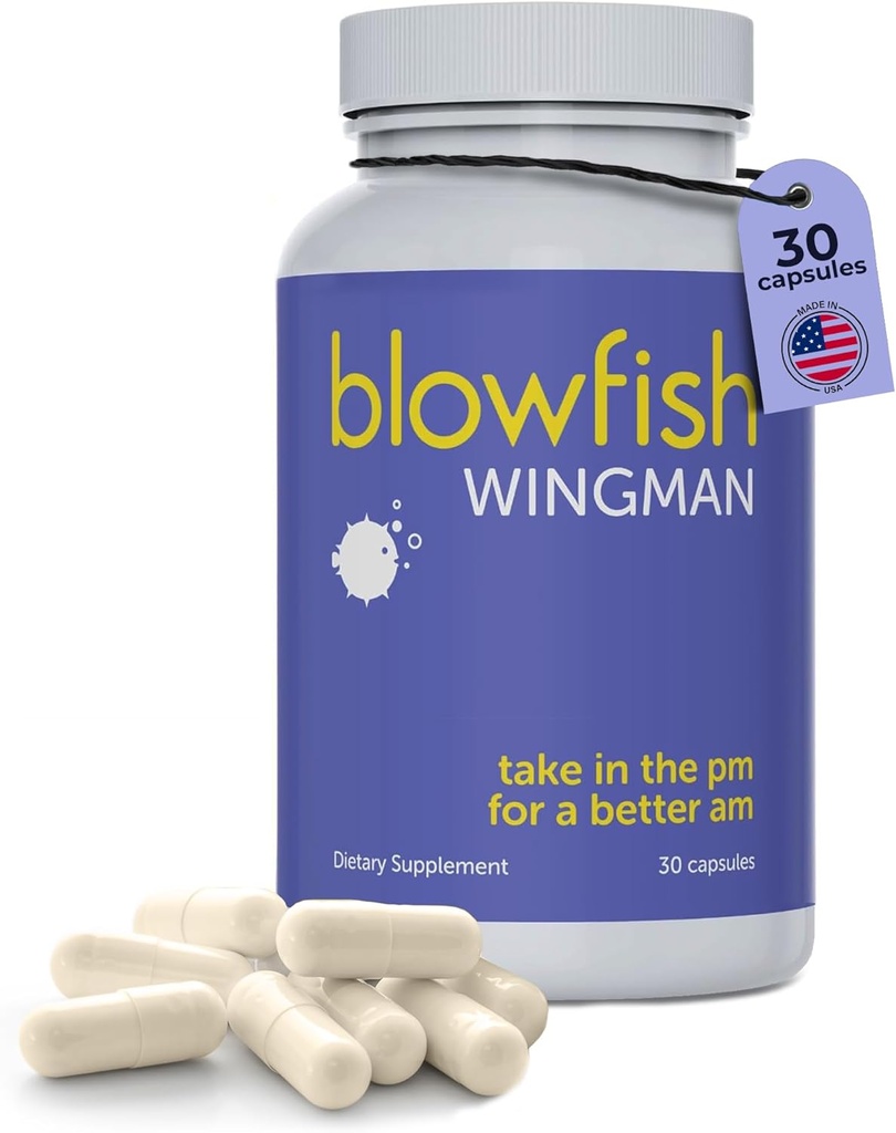 Blowfish Wingman tóxico se siente mejor después de beber con DHM, L-Cysteine, " Electrolytes  durable Pre-Alcohol Liver Support " Hydration