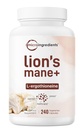 Micro Ingredientes Lions Mane Supplement Capsules, 240 Veggie Capsules with L-Ergothioneine, 4 Month Supply ← Brain, Energy, & Immune Health Support ← Non-GMO