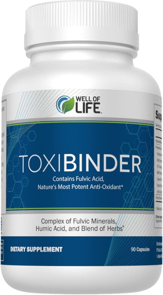 Well of Life Revitalize with Our Detox " Repair Complex ToxiBinder 90Vcap, Vegan, Non-GMO Blend of Humic " Fulvic Acids for Enhanced Energy, Better Gut " Joint Health, Hydration and Superior Nutrient