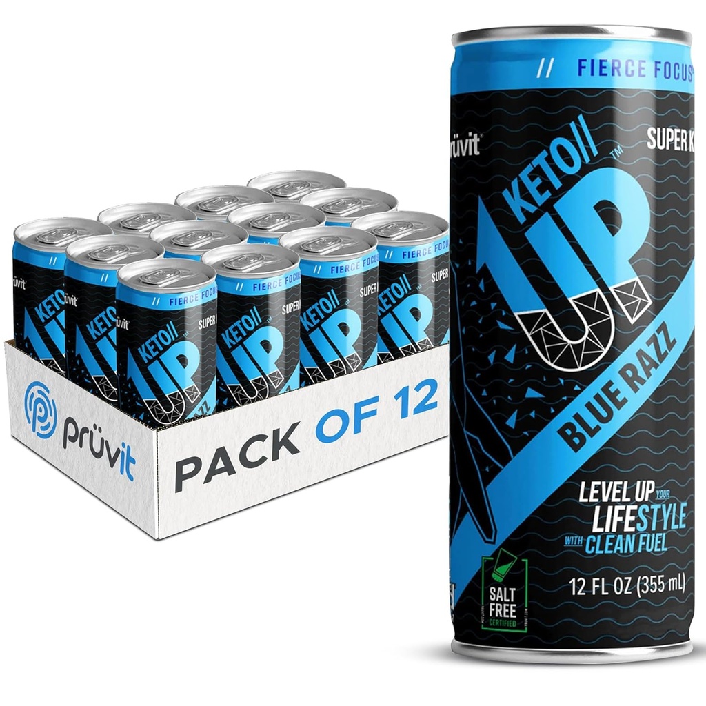La bebida Blue Razz Keto//Up® – Ketones listos para tomar en foco para hombres y mujeres - 12 pack