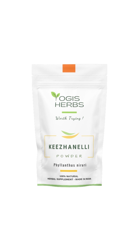 YOGIS HERBS Keezhanelli Powder (Phyllanthus Niruri) Silencio Chanca Piedra Stone Breaker – Liver, Kidney & Gallbladder Support– Suplemento Herbal fresco y puro (3,5 oz)