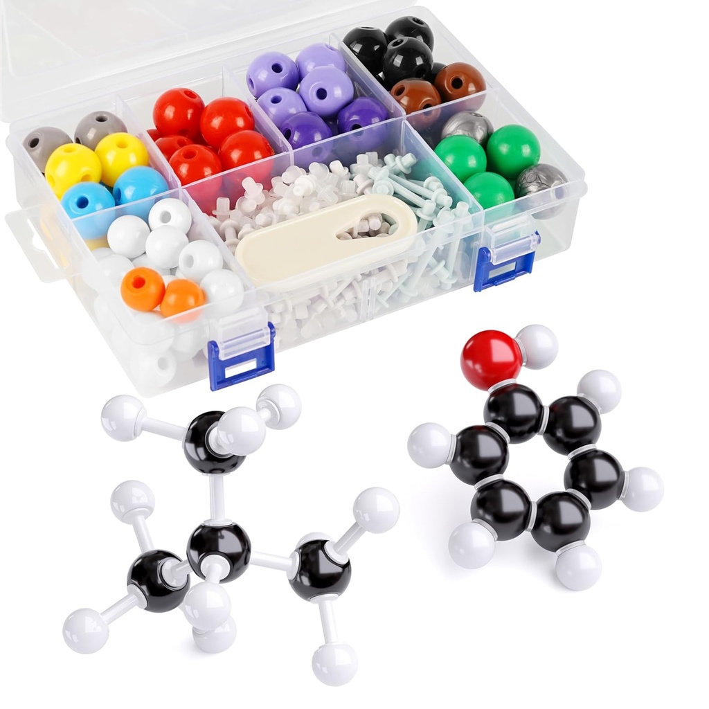 Modelo Molecular Kit, 240 Pcs Conjunto de Química Molecular Orgánica, Atom Element Kit para Clases en Química, Estructuras Moleculares Kit de construcción, Ochem Science Gift for Teachers and Students