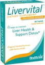 HealthAid LiverVital – Once-Daily Herbal Liver Support with Milk Thistle, Dandelion, Turmeric " Artichoke Plus Methionine, Choline " Inositol ← Vegetarian, 60 Tablets