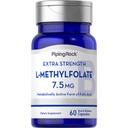 Piping Rock L-Methylfolate 7.5 mg  60 Capsules ← Extra Strength Suplemento Silencio Active Folic Acid ← Non-GMO, Gluten Free