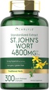 Carlyle St John's Wort Capsules | 4800mg | 300 Count | Non-GMO & Gluten Free Supplement | Standardized Extract
