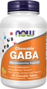 AHORA Suplementos de alimentos, GABA (Ácido gamma-aminobutírico), soporte de neurotransmisores*, sabor naranja, 90 Chewables