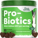 Probióticos para perros con 4 mil millones de UC, 90 Pistolas Probióticas para perros para todos los pechos - Ayuda a prevenir la diarrea, mejorar la salud de las tripas y el sistema digestivo